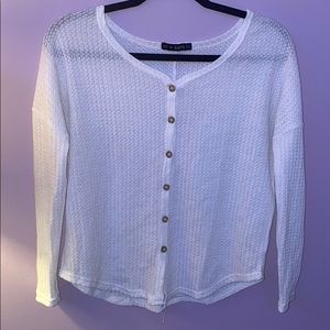NWOT White Waffle Knit Long Sleeve